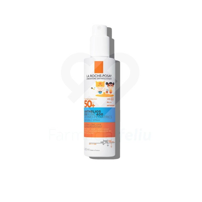 Para la piel con tendencia atópica de los niños. Protección contra rayos UVA ultralargos*. Ultraresistente. Protector solar para niños en spray.