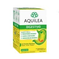 Aquilea Digestivo contiene enzimas digestivas que ayudan a la digestión y alivian las molestias asociadas a los gases e hinchazón.