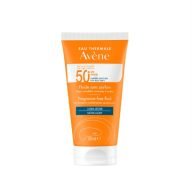 Avene Emulsión solar SPF50 para pieles sensibles normales a mixtas sin perfumes.