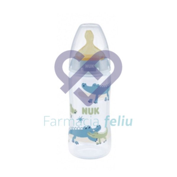 Biberon nuk 0-6 m first choice jungle cocodrilo azul 300 ml látex