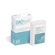 DAOfood es un complemento alimenticio indicado para las personas que presentan un déficit de la enzima DAO y reduce los síntomas asociados a ello.