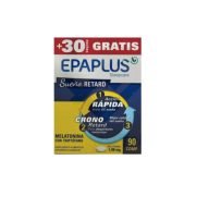 EPAPLUS Sueño Retard Melatonina con Triptofano 1.98 mg 60 Comprimidos Epaplus Sleepcare Melatonina RETARD es un complemento alimenticio a base de melatonina, triptófano, vitaminas y minerales. Para el sueño de noche. La melatonina contribuye a reducir el tiempo necesario para conciliar el sueño. Además su innovadora fórmula en comprimidos RETARD facilita la liberación prolongada y sostenida de melatonina durante toda la noche