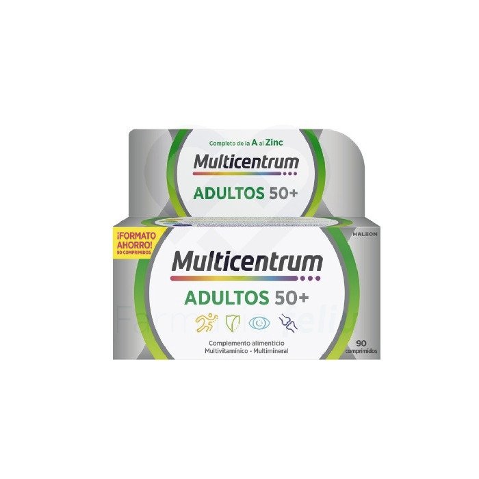Con el paso de los años se altera la absorción y el metabolismo de los nutrientes en el organismo, provocando un cambio en las necesidades alimenticias. Una dieta sana y equilibrada que asegure la ingesta suficiente de nutrientes esenciales es un requisito importante para mantener el bienestar y el rendimiento esencial. Por ejemplo, la vitamina B12 contribuye a un metabolismo energético normal y la vitamina C a un funcionamiento normal del sistema inmunitario. La fórmula de Multicentrum Select 50+ con 13 vitaminas y 11 minerales, está especialmente adaptada a las necesidades nutricionales de las personas mayores de 50 años. Disponible en envase de 30 y 90 comprimidos.