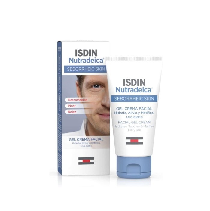 Nutradeica Crema Gel facial inicada para aliviar los sintomas asociados a la dermatitis seborreica.