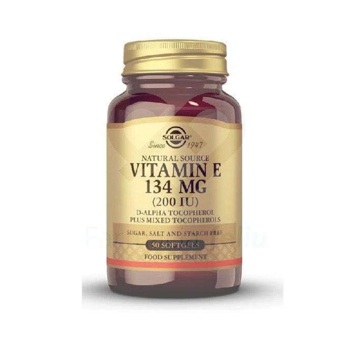 De fuente natural.Cápsulas blandas que contienen en su interior 134 mg (200 UI) de vitamina E líquida en forma de d-alfa-tocoferol, la forma natural de vitamina E que presenta mayor actividad. Solgar® ofrece una amplia gama de productos de vitamina E en diferentes formatos y concentraciones para que el consumidor pueda elegir aquel que mejor se adapte a sus preferencias.