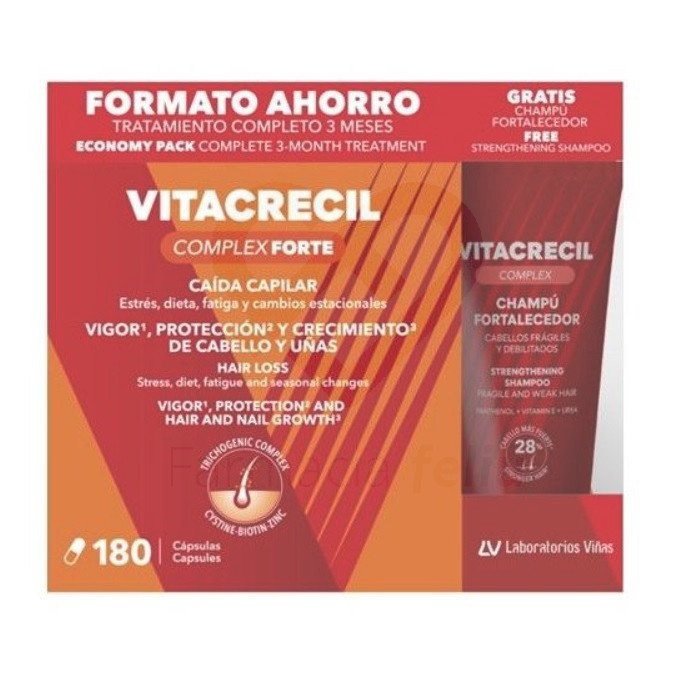 Es una fórmula única, diseñada por expertos tricólogos (dermatólogos especialistas en cabello) con los nutrientes, vitaminas y oligoelementos necesarios para que el pelo crezca sano, fuerte, recuperando su vitalidad, brillo y volumen. Incluye en su composición los principios activos más necesarios para que se produzca el crecimiento del cabello: la biotina alarga el ciclo de vida capilar, la L-cistina permite la síntesis de queratina que es la principal proteína que conforma el pelo y estimula la tricogénesis, o sea, la génesis del pelo, el Zinc y la vitamina B6 reducen el sebo, entre otras acciones y el hierro es necesario para una buena oxigenación del folículo piloso.