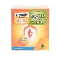 Leotron Complex 120 Cápsulas Pack Ahorro es un suplemento nutricional que reduce el cansancio y agotamiento. Contiene vitamina C, jalea real, ginseng, 12 vitaminas y 4 minerales, proporcionando energía y vitalidad.