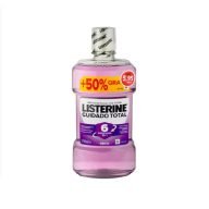 Listerine Cuidado Total mejora la higiene bucal, fortalece los dientes, previene la gingivitis y las caries, reduce la placa, y ofrece un aliento fresco.