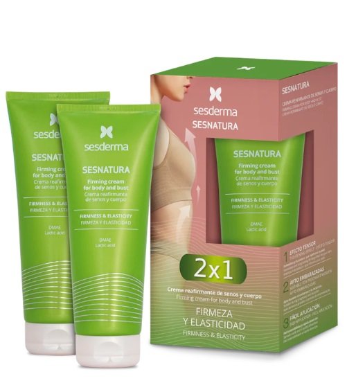 Crema reafirmante de senos y cuerpo.