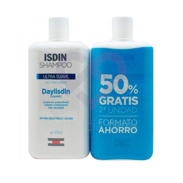 Duplo Isdin Champú Ultra Suave Daylisdin, 2x400ml