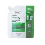 Recambio Shampoo Anticaspa DS Cabello Normal a Graso, de los Laboratorios Vichy. Este champú anticaspa elimina la caspa visible desde la primera aplicación y cuida el cabello normal a graso. Proporciona una acción antirreaparición de 6 semanas*, que controla la caspa y ofrece una sensación de confort duradera.