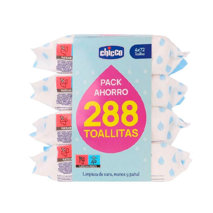 Pack Toallitas Húmedas Chicco, 4x72uds.