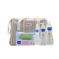 Agua de colonia, Hidratante corporal, Toallitas, Crema para el pañal y gel de baño suave.