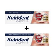 La crema fijadora para prótesis dental Kukident mantiene el 88 % de la fijación inicial al final del día. Previene el mal aliento y la placa.