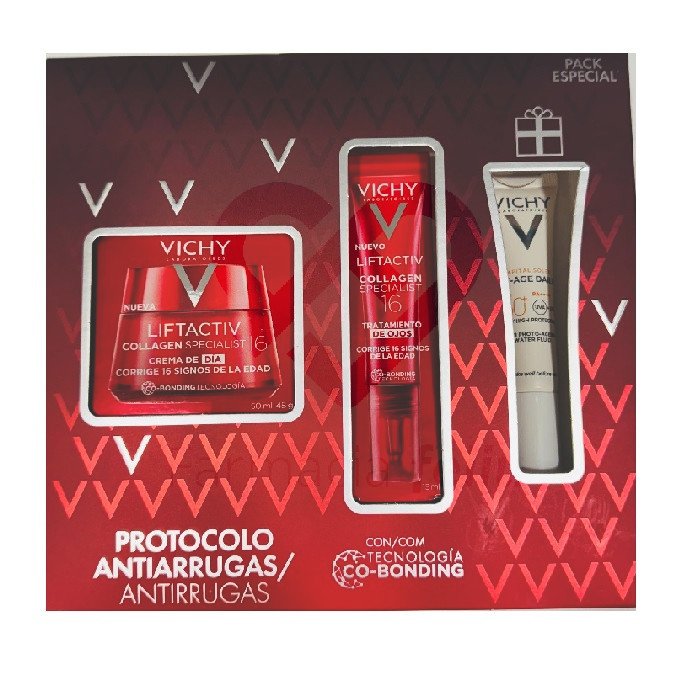 Vichy Protocolo Antiarrugas Collagen Specialist 16 crema de Día contorno de ojos y fotoprotector