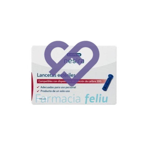 100 lancetas estériles acofarma nesira