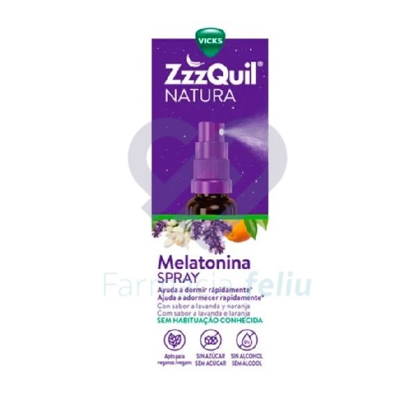 ZzzQuil Natura Melatonina Spray Sabor Lavanda y Naranja