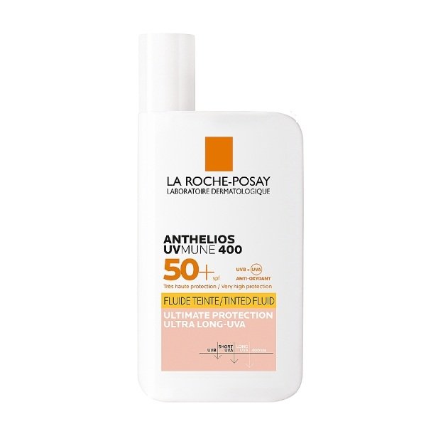 Anthelios SPF50 Fluido Con Color protector solar y unifica el tono de la piel.