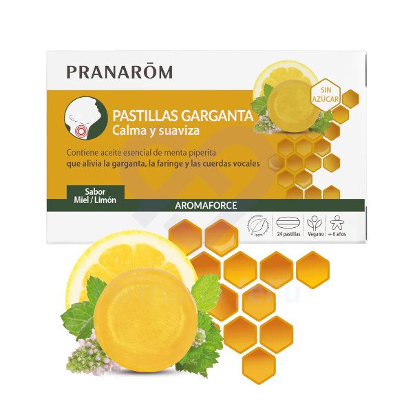 Pranarom Pastillas Garganta Miel-Limón, 24 uds