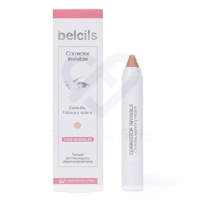 Belcils Corrector Invisible Viñas Alta cobertura para ocultar ojeras e imperfecciones que se adapta al tono de la piel, con un resultado mate y natural. Su fórmula de textura cremosa