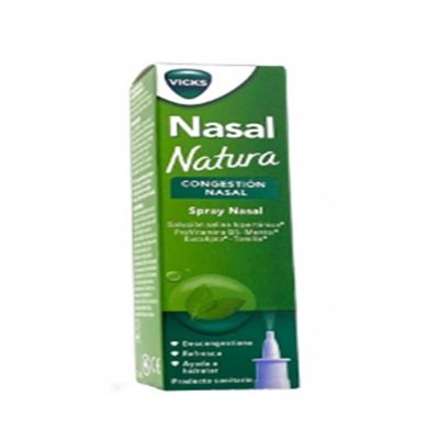 Vicks Natura Spray Nasal proporciona alivio rápido y natural de la congestión nasal con ingredientes suaves y efectivos. Ideal para resfriados y alergias. ¡Respira libremente!