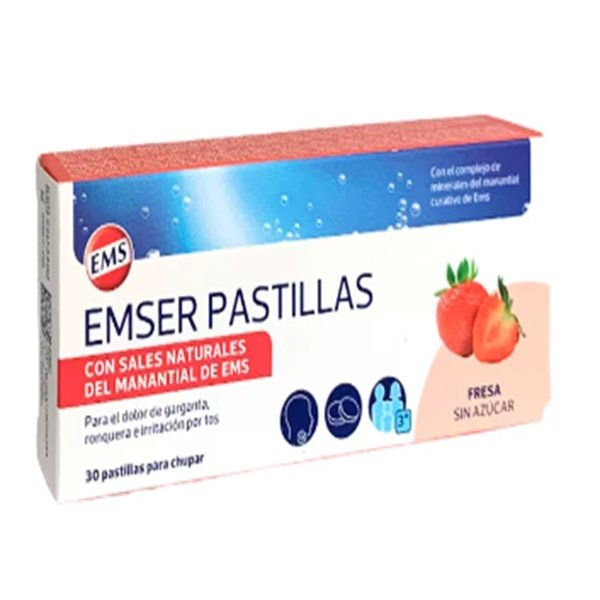 Alivia rápidamente la irritación de garganta con el delicioso sabor a fresa de Emser Pastillas. Fórmula suave y efectiva, ideal para llevar a cualquier lugar. ¡Cuida tu garganta con frescura y sabor!