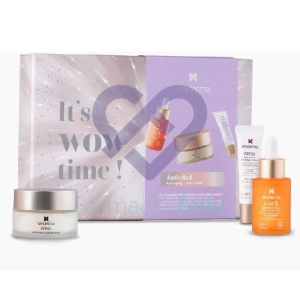 Sesderma Pack Antiarrugas it´s wow time morado Con activos de última generación para un cuidado intensivo de todos los signos de la edad. Mejora las arrugas, la firmeza y consigue una piel eternamente luminosa.