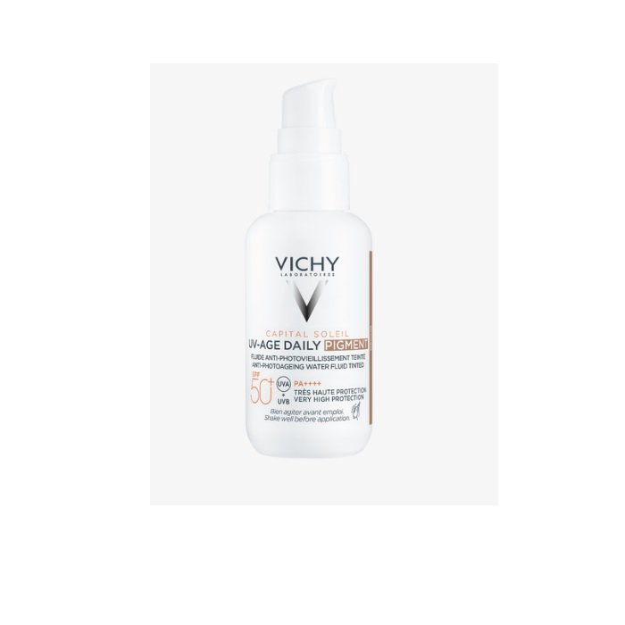 Vichy Capital Soleil 50+ Uv age daily Pigment 40 ml Protección muy alta y efecto antiedad. Cobertura modulable. Ayuda a prevenir manchas oscuras debido a la luz visible.