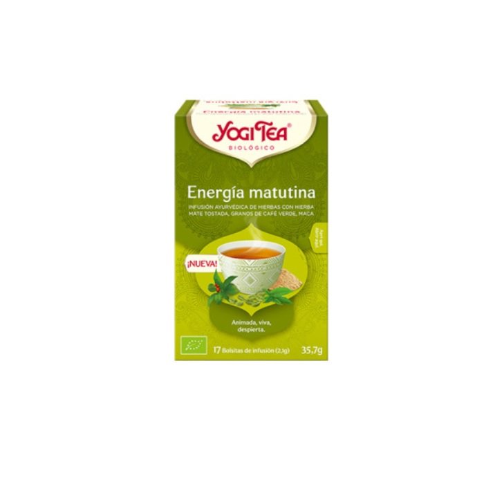 Yogi Tea Energía Matutina BIO – 17 Filtros es la infusión perfecta para aquellos que quieren empezar la mañana con vitalidad y claridad mental. Su mezcla única de mate, café verde y maca proporciona un estímulo natural que despierta los sentidos y te llena de energía.