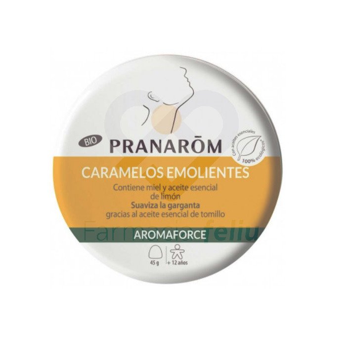 Caramelos emolientes con miel y aceites esenciales de limón, perfectos para suavizar la garganta gracias al aceite esencial de tomillo.