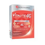 Vitalité 4G Energy Unidosis aporta energía inmediata y de origen natural gracias a su complejo 4G altamente dosificado en activos: - Ginseng: Originaria de Asia, esta raíz es reconocida tradicionalmente por sus numerosas cualidades. Según su etimología, el Ginseng «Panax» significa remedio universal (Pan, que significa «todo», y Akos «remedio»). - Guaraná: Utilizado durante miles de años por los guaraníes en el Amazonas para la preparación de bebidas tónicas, el guaraná contribuye a reducir la fatiga. - Jalea Real: Fruto del trabajo de las abejas, este elixir natural es un concentrado nutritivo. - Jengibre: Reconocido por sus múltiples virtudes Junto con la acerola rica en vitamina C que ayuda a dirminuir el cansancio y la fatiga