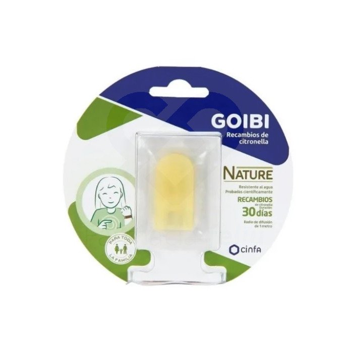 Respuesto para la pulsera Goibi Nature, que produce un escudo invisible alrededor del cuerpo que repele a los mosquitos, previniendo sus picaduras.