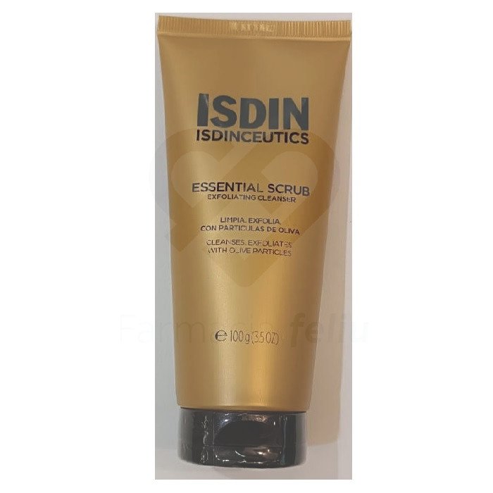 Isdinceutis Essential Scrub nuevo exfoliante facial de isdin para eliminar células muertas y renovar la piel de la cara.