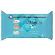 Addermis Manoplas 40u Biactiv impregnadas, especiales para adultos. Manoplas Addermis para la higiene corporal completa de pacientes encamados o con dificultades para asearse por sí mismos. Gracias a su composición y especial formulación protegen y cuidan la piel limpiando en profundidad de forma suave.
