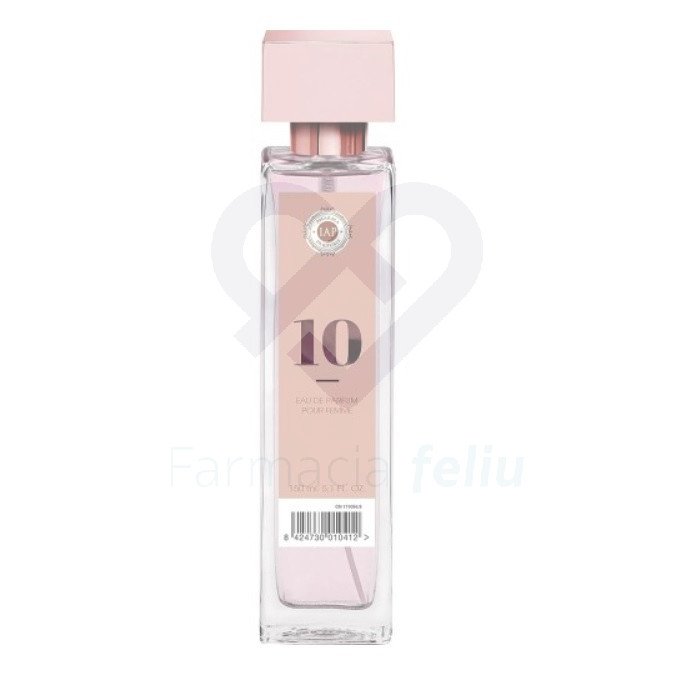 El perfume IAP Pharma Pour Femme en envase de 150 ml, número 10, es una fragancia femenina y elegante diseñada para la mujer moderna. Con una combinación cautivadora de notas florales y amaderadas, esta fragancia ofrece una experiencia olfativa única y duradera.