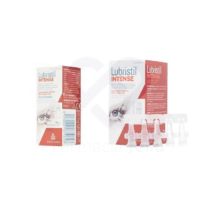 Lubristil Intense Monodosis está elaborado con una fórmula única que combina ingredientes suaves y efectivos para proporcionar una hidratación intensa y duradera a los ojos. Su composición incluye agentes lubricantes y humectantes que ayudan a restaurar la película lagrimal y a mejorar la lubricación ocular de forma natural.