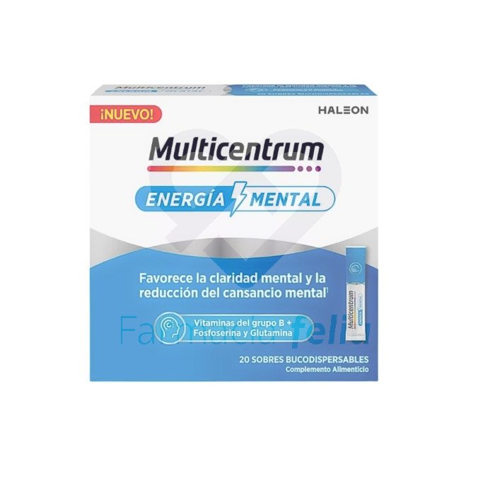 Multicentrum Energía Mental 20 Sobres bucodispersables funciona ayudando a tu cerebro