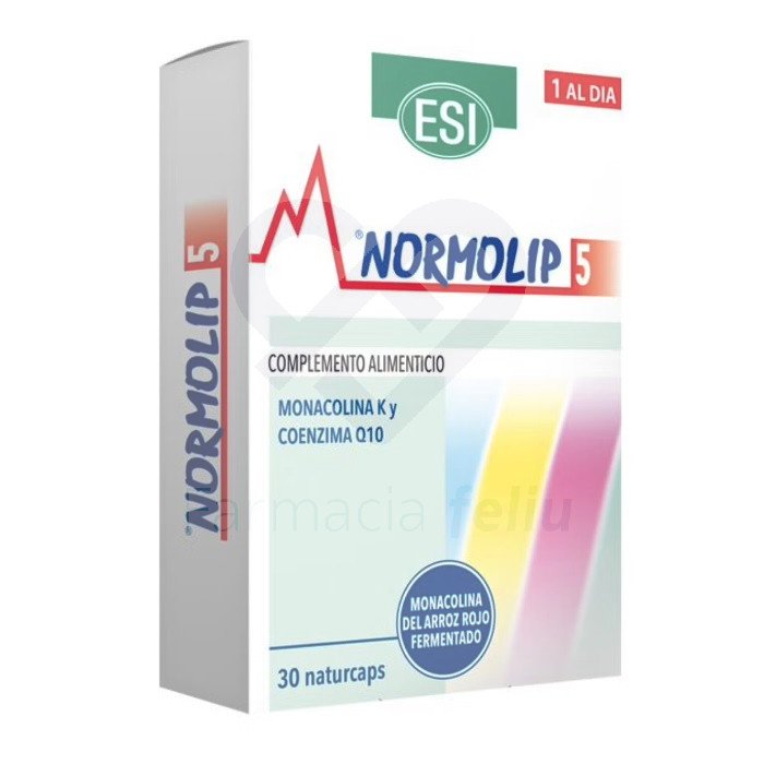 Normolipid 5 30 naturcaps de laboratorios ESI ayuda a tu corazón