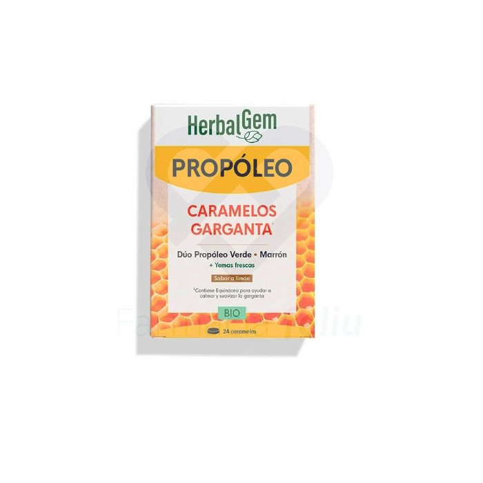 Los Herbalgem Propóleo Caramelos Garganta Bio alivian de forma natural los dolores de garganta y refuerzan tus defensas. El propóleo, una sustancia resinosa con numerosas virtudes, es utilizado por las abejas para proteger su colmena. Esta cualidad lo convierte en el aliado perfecto para combatir las molestias de garganta y fortalecer tu sistema inmunitario, especialmente en invierno.