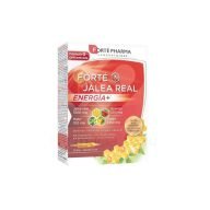 Forté Jalea Real Energía+ aporta Jalea Real y Polen, dos concetrados nutritivos fruto de la colmena, que actúan en SINERGÍA con dos activos de origen natural, el mate y la acerola. Alegaciones: El mate contribuye a preservar la energía. El polen asociado a la jalea real ayuda a reforzar las defensas inmunitarias. Sin conservantes, sin colorantes, sin edulcorantes, sin aromas. Sin gluten. Sin lactosa. Sin huevo. Sin soja. Sin fenilalanina.
