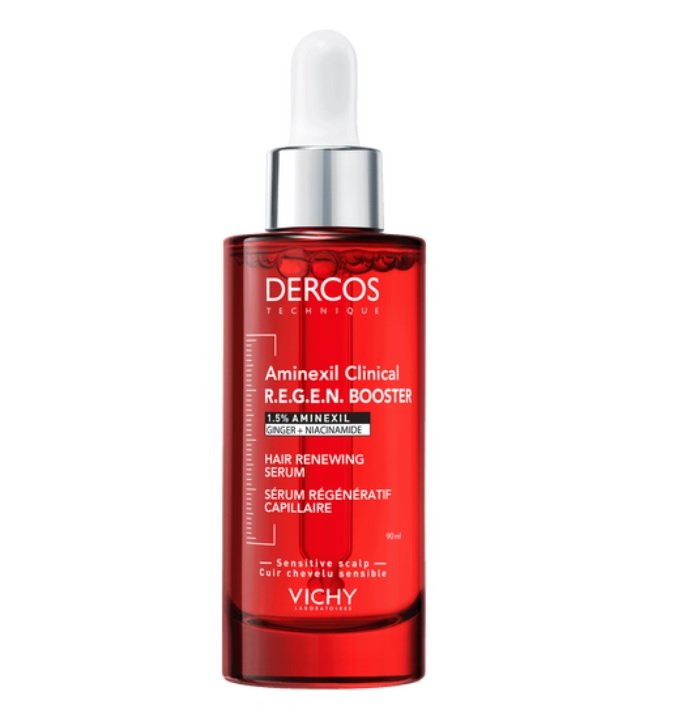 Descubre el primer sérum regenerador capilar DERCOS con 1,5% de Aminexil y Jengibre + Niacinamida para una doble acción: Reduce la caída capilar y estimula el crecimiento del cabello