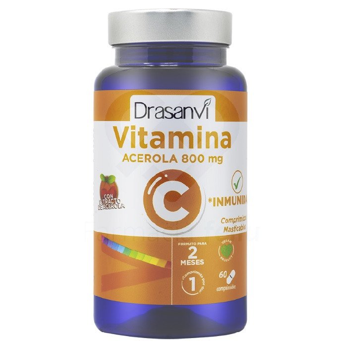 La Vitamina C es una vitamina soluble en agua. Es un nutriente esencial, por lo que tenemos que incorporarla en la dieta.La cantidad de vitamina C necesaria para prevenir el escorbuto es de alrededor de 10 mg al día. Sin embargo, con el fin de mantener un sujeto saludable y prevenir afecciones crónicas de salud, las concentraciones disponibles en la dieta deben ser mayores.La vitamina C que incorpora Drasanvi en su formulación es de origen vegetal. La Acerola, tiene una riqueza del 50% en esta vitamina.
