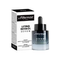 Para contrarrestar el envejecimiento facial, ¡confía en el nuevo sérum antiedad de Dr. Fillermast! Gracias a sus propiedades Lifting Retinol Serum contrarresta la formación de radicales libres y favorece la renovación celular asegurando un efecto lifting en el rostro. El retinol ejerce una acción antioxidante que permite un recambio celular capaz de activar la síntesis de nuevo colágeno, uniformando así la piel. El enriquecimiento de Ceramidas permite la retención del agua presente en nuestra piel creando una barrera capaz de permitir un nivel óptimo de agua en la piel.