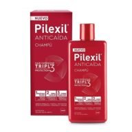 Pilexil Champu Triple Accion 475 ml.Este champú de tratamiento está especialmente indicado para proteger y fortalecer el cabello desde la raíz en hombres y mujeres, normalizando su ciclo de crecimiento. Su fórmula avanzada está diseñada para una acción integral en 3 niveles: el folículo piloso, la fibra capilar y el cuero cabelludo. Esta combinación de ingredientes devuelve la vitalidad y fuerza al cabello, neutralizando los efectos negativos del Hair Exposome (contaminación, radiación UV, estrés, etc.), factores que pueden debilitar el cabello y contribuir a la caída y pérdida de densidad.