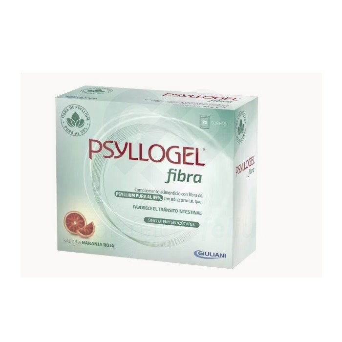 Complemento alimenticio, con fibra de psyllium pura al 99%, con edulcorante. Sin azúcares y sin gluten. Sin lactosa.