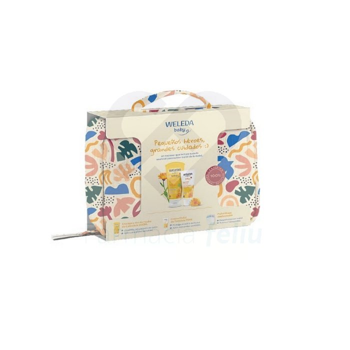 Champú y Gel de ducha 2en1 de Caléndula y Crema Pañal de Caléndula. Con ingredientes naturales para cuidar, proteger y reparar la piel del bebé desde el primer día de vida. Con Caléndula BIO y aceites naturales protege la barrera cutánea del bebé dejando que se desarrolle de la forma más natural.