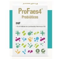ProFaes4® INF es un complemento alimenticio que contiene Lactobacillus rhamnosus GG, una cepa probiótica comúnmente utilizada en complementos alimenticios para niños. Cada stick de ProFaes4® INF proporciona 10 mil millones de Lactobacillus rhamnosus GG, contribuyendo al equilibrio natural de la microbiota intestinal.
